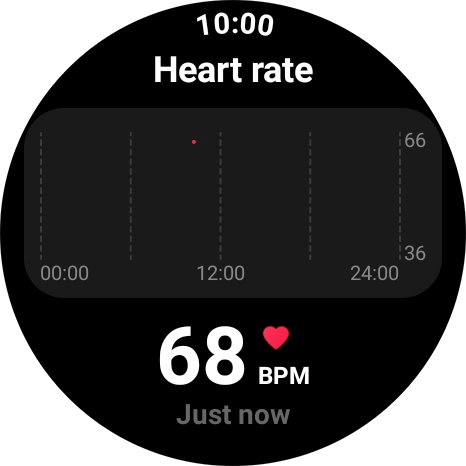 Your heart rate is displayed below Heart rate.