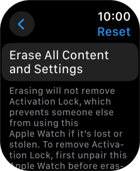 Press Erase All Content and Settings.