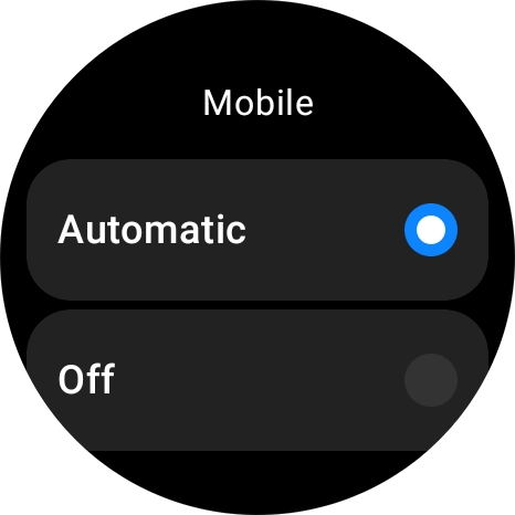 Press the required setting to turn on mobile data.