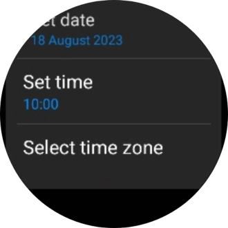 Press Set time.