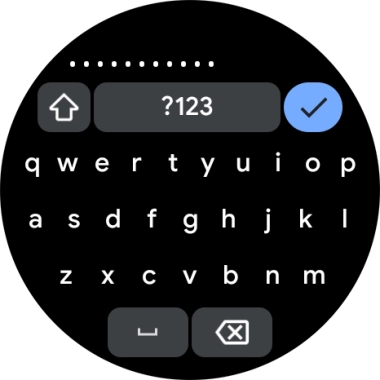 Key in the password for the Wi-Fi network and press the confirm icon.