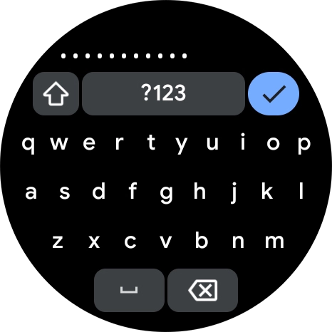 Key in the password for the Wi-Fi network and press the confirm icon.