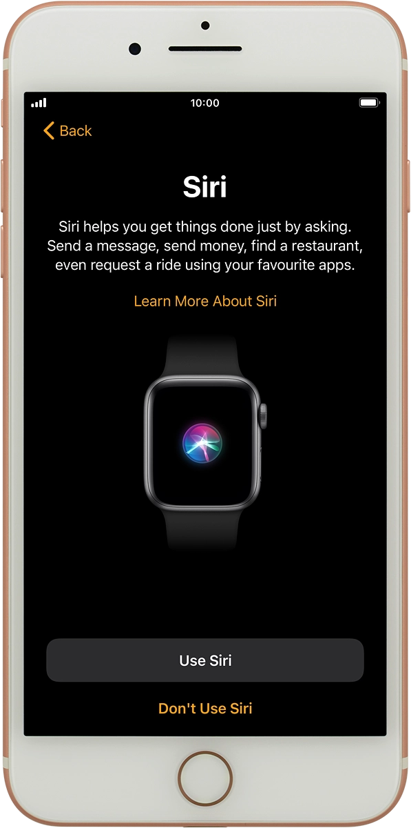 On your phone: Press the required setting to turn the function on or off. If you turn on the function, you need to follow the instructions on the screen to set up Siri.