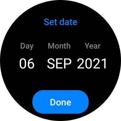 Slide your finger up or down on the screen to set the required date.
