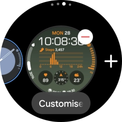 Press the required watch face.