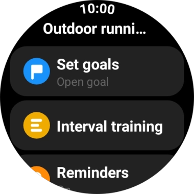 Follow the instructions on the screen to select the required settings for the selected activity.