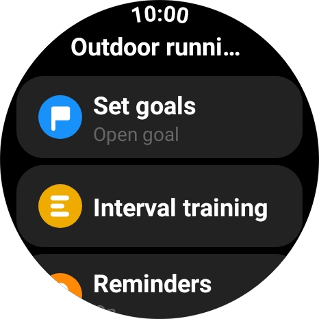 Follow the instructions on the screen to select the required settings for the selected activity.