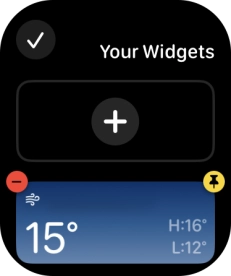 Press the unpin widget icon on the required widget to unpin it from the top of the stack.