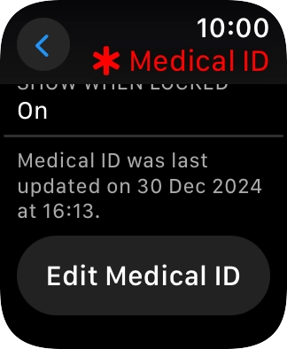 Press Edit Medical ID.