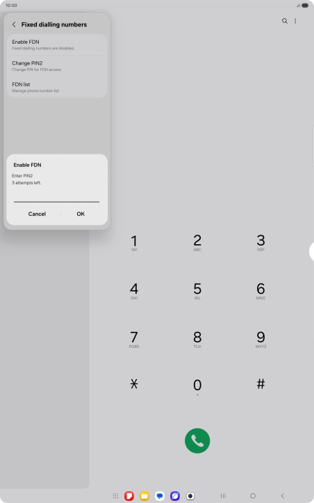 Key in your PIN2 and press OK. The default PIN2 is 1111.