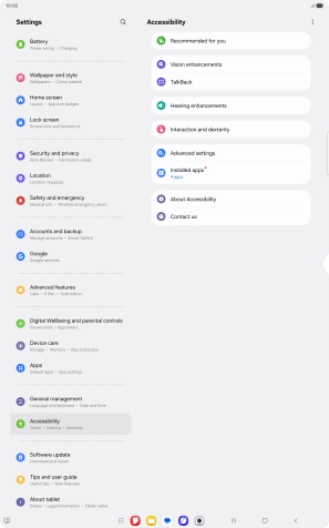 Press Vision enhancements and follow the instructions on the screen to select the required settings.