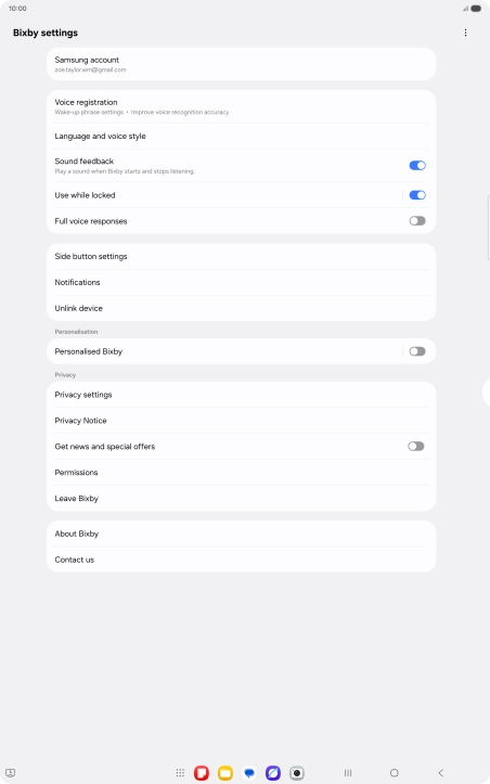 Press Voice registration and follow the instructions on the screen to turn automatic activation on or off.