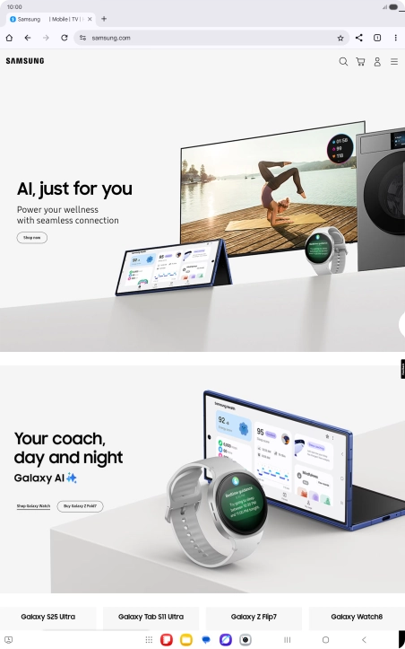 Press the menu icon.