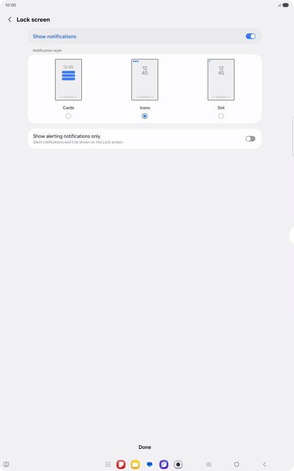 Press the required settings.