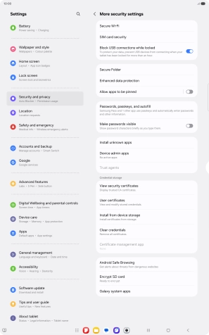 Press SIM card security.
