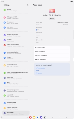 Press Status information.