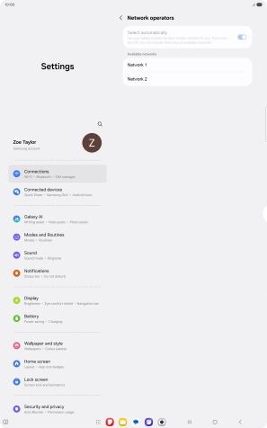 Press the required network.