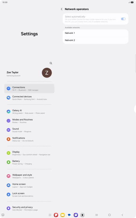 Press the required network.