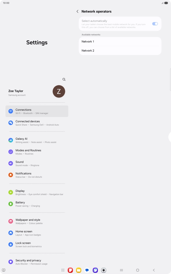 Press the required network.