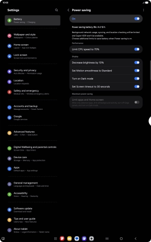 Press the required settings to the functions on or off.