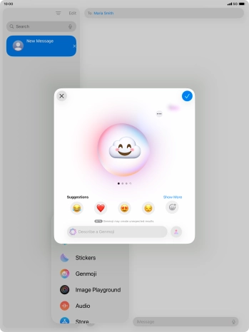 Slide your finger right or left on the screen to see the generated results.