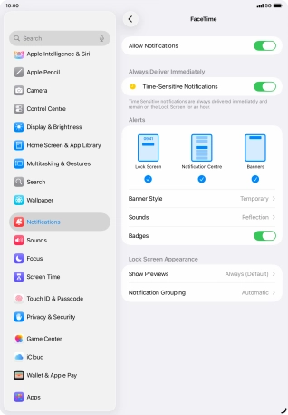 Press the indicator next to 