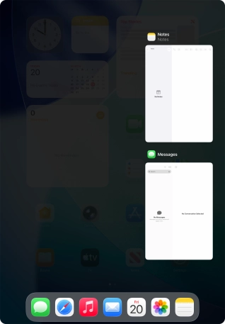 Slide upwards on the required application to end it.