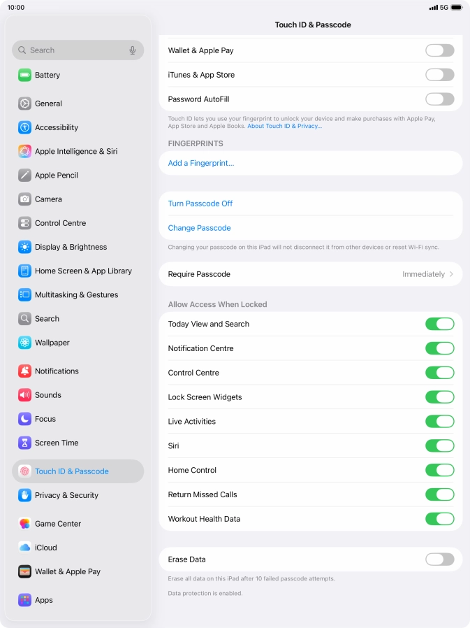 Press the indicator next to 