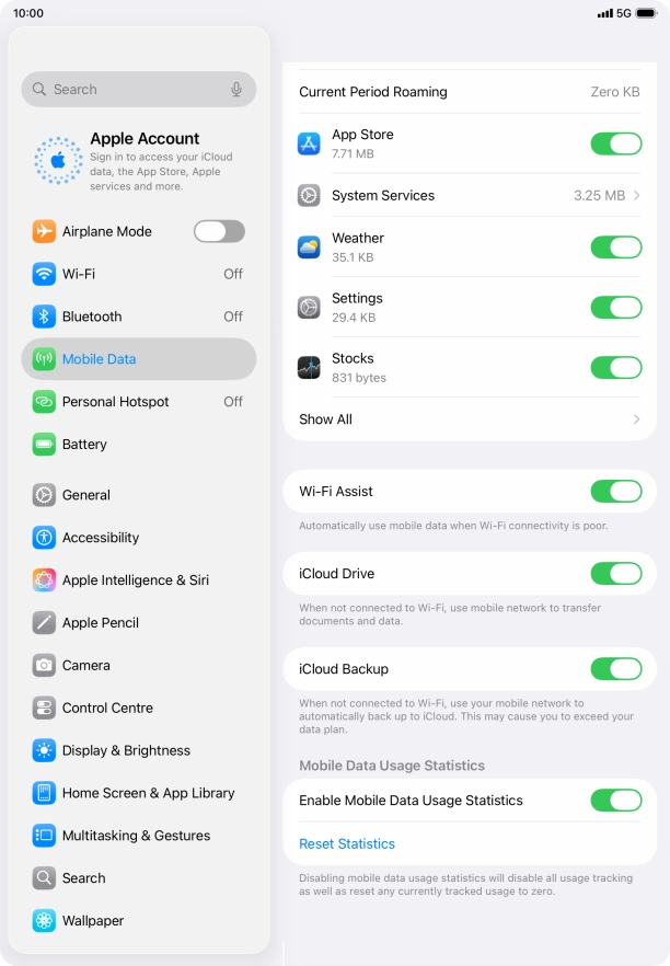 Press the indicator next to 