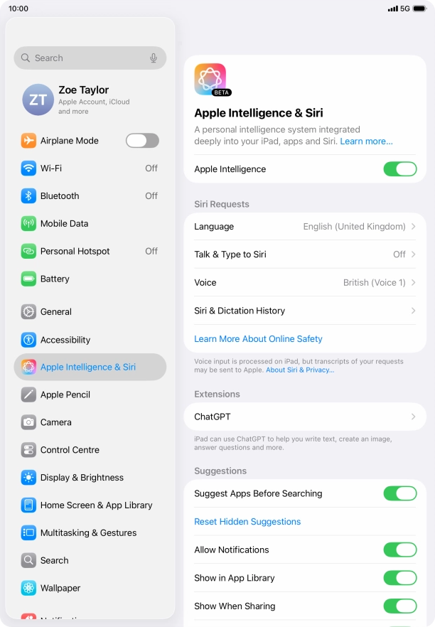 Press the indicator next to 