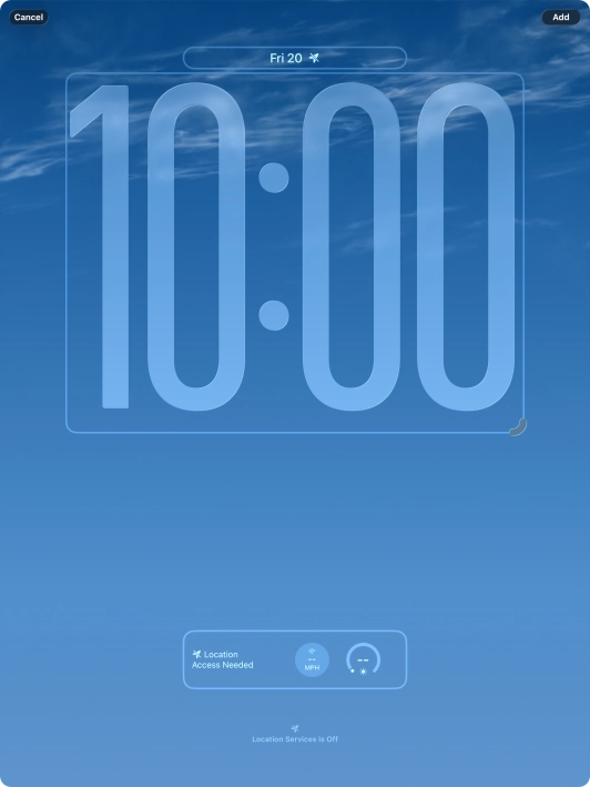 To customise the way the lock screen date is displayed, press the date widget and follow the instructions on the screen to select the required widget display mode.