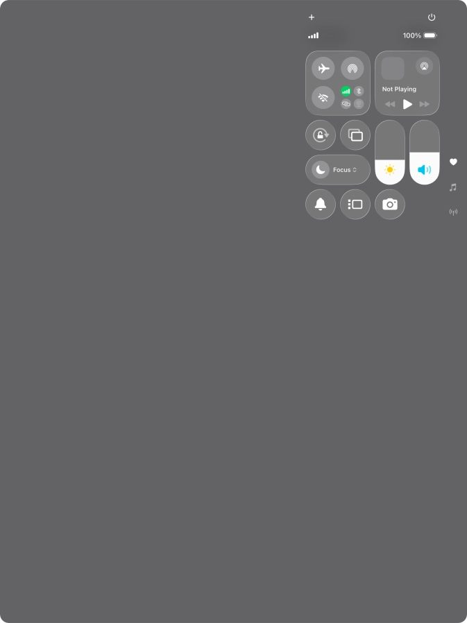 Press the flight mode icon to turn the function on or off.