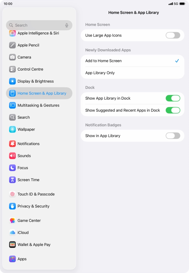 To add new downloaded apps to both the home screen and App Library, press Add to Home Screen.