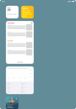 Press and hold the required widget until a pop-up menu is displayed.