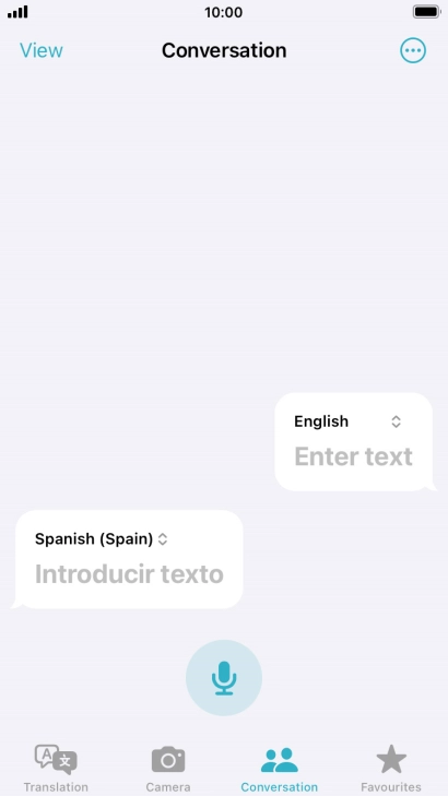 Press the microphone icon and say the required word or sentence.