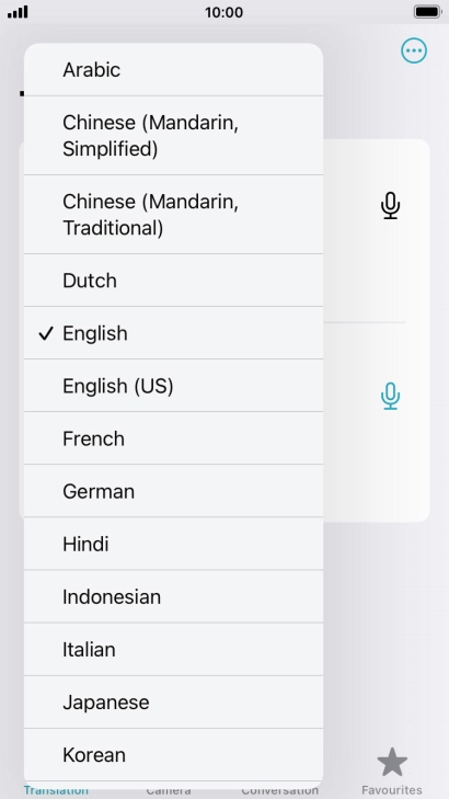 Press the required source language.