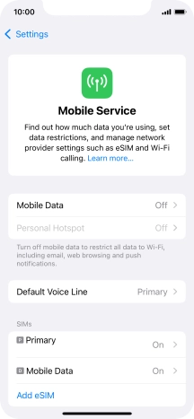 Press the required eSIM below 