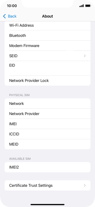 The Network Provider Lock status is displayed next to Network Provider Lock.