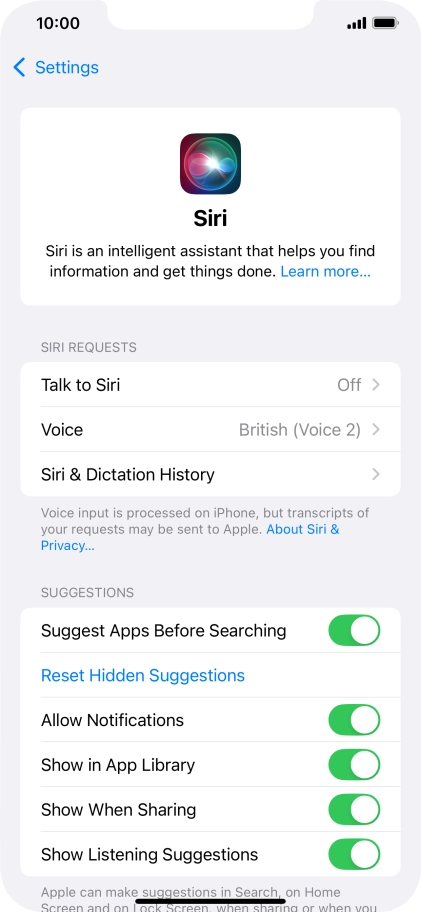 Press Talk to Siri.