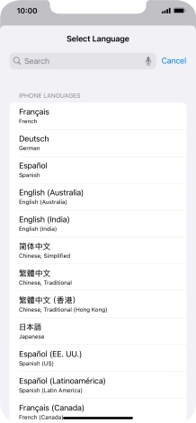 Press the required language.