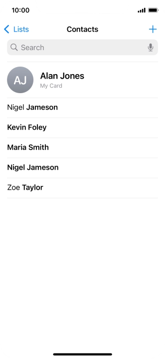 Press the new contact icon.