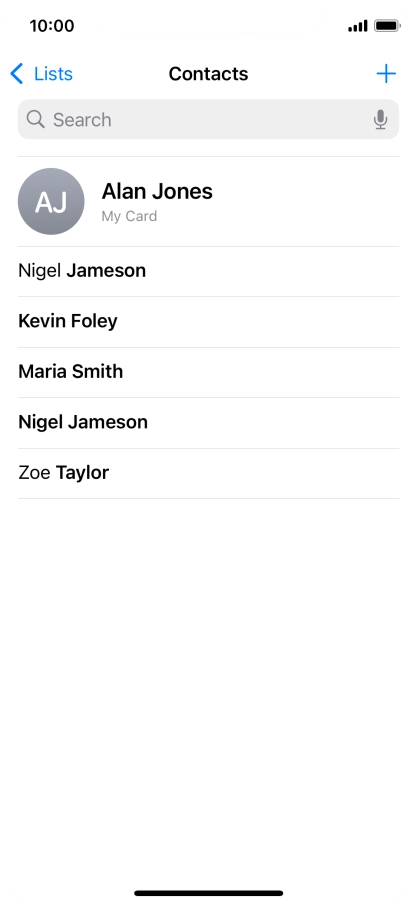 Press the new contact icon.