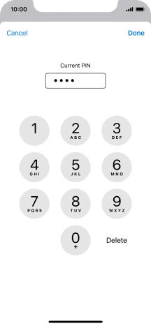 Key in your current PIN and press Done.