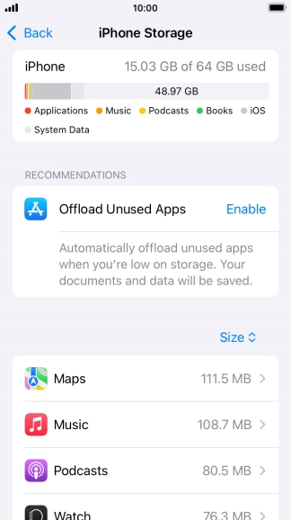 Press the required app.