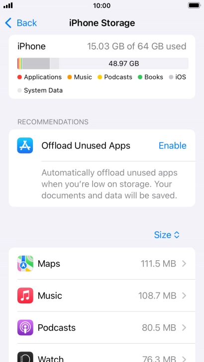 Press the required app.