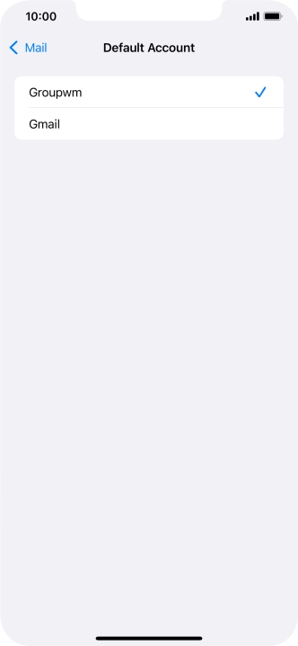 Press the required email account to select the email account as your default account.