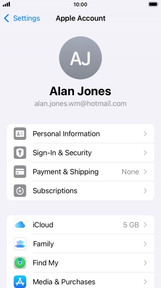 Press iCloud.