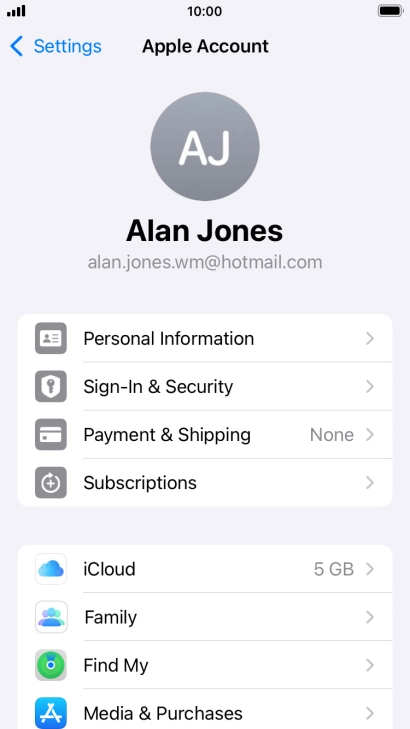 Press iCloud.