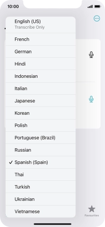 Press the required target language.