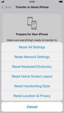 Press Reset Network Settings.